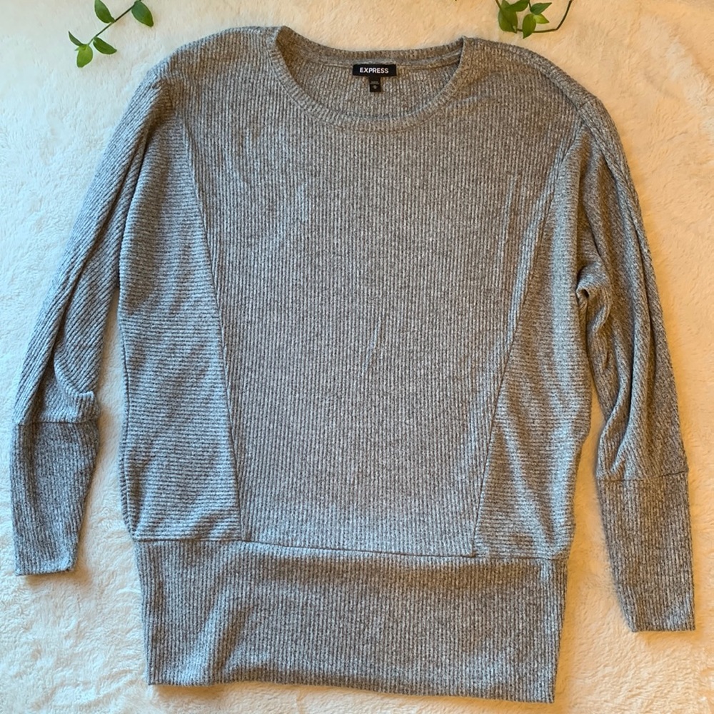 Express Gray Dolman Sleeve Sweater